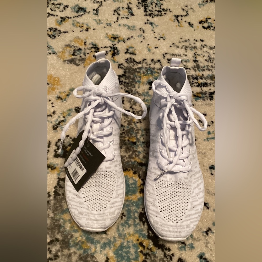 Rebel Revolution Hi top White cheer shoes , size 8.5 New with Tag . No bag